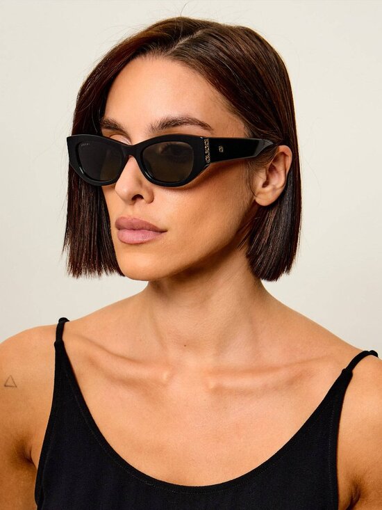Gucci GG2044SA 001 Cat Eye Women Sunglasses - Black / Grey main image 9